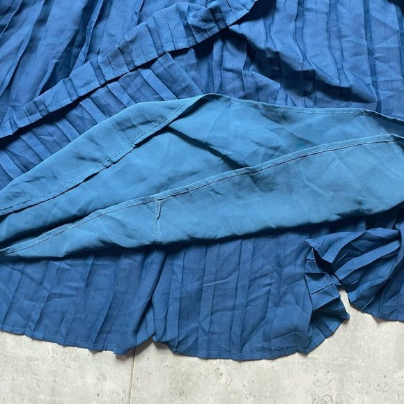 ModCloth Blue A Line Pleated Zip Polyester Skirt Women's Plus Size 3X MINT - Picture 5 of 9